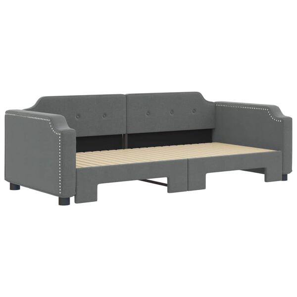 vidaXL Divano Letto con Letto Estraibile Grigio Scuro 100x200 Tessuto