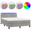 vidaXL Letto a Molle con Materasso e LED Grigio Chiaro 140x200 cm Velluto