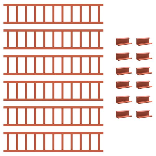 vidaXL Guardia per neve sul tetto Rosso 600 x 2,5 x 20 cm Acciaio