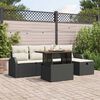 vidaXL Set Divano da Giardino con cuscino 6 pcs Nero Poly Rattan