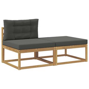 vidaXL 2 Pezzo Poggiapiedi da Esterno Poliestere Bianco