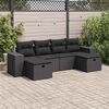 vidaXL Set Divano da Giardino 6 pz con Cuscini Nero in Polyrattan