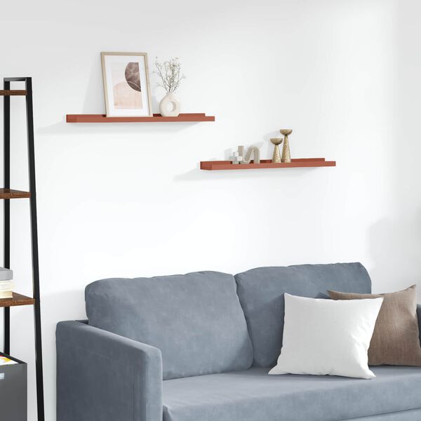 vidaXL Scaffale da parete 2 pcs Rosso 60 x 9 x 3 cm Legno multistrato