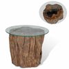 vidaXL Tavolino da Salotto in Legno di Teak e Vetro 50x40 cm