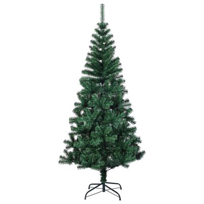 vidaXL Albero di Natale Artificiale Punte Iridescenti Verde 120 cm PVC