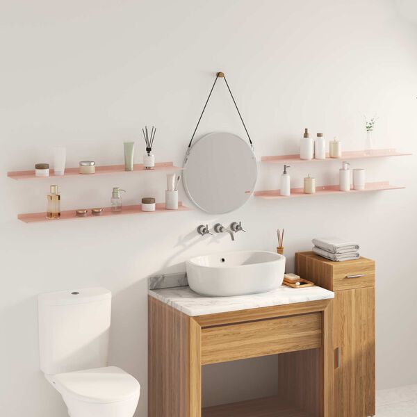 vidaXL Mensola sospesa 4 pcs Rosa 100 x 18 x 2,5 cm Acciaio