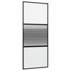 vidaXL Porta in vetro 90 x 2 x 205 cm Alluminio Nero