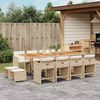 vidaXL Set da Pranzo da Giardino 13 pz con Cuscini Beige in Polyrattan