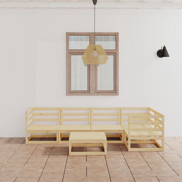 vidaXL Set Divani da Giardino 6 pz in Legno Massello di Pino