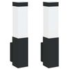 vidaXL Lampada da Parete Esterna 2 pz Nero 10.5 x 6 x 33 cm