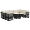 vidaXL Set Divano da Giardino 10 pcs Nero polyrattan