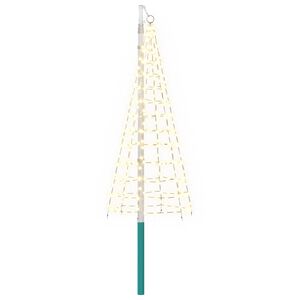 vidaXL Luci per albero di Natale con picchetti e asta per bandiera