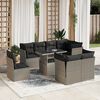 vidaXL Set Divano da Giardino 9pz con Cuscini Grigio Chiaro Polyrattan