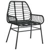 vidaXL Set da Pranzo per Giardino 9 pcs Nero polyrattan