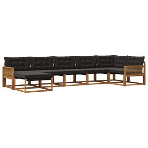 vidaXL Set di divani da esterno 7 pz Naturale e Nero