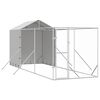 vidaXL Cuccia Cani da Esterno Tetto Argento 2x6x2,5 m Acciaio Zincato