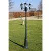 vidaXL Lampione da Giardino 3 Bracci 215 cm Verde Scuro/Nero Alluminio