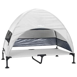 vidaXL Letto per Cani Elevato Grigio Argento 127 x 81 x 108 cm