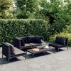 vidaXL Divani da Giardino 5 pz con Cuscini in Polyrattan Grigio Scuro