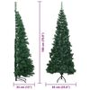 vidaXL Albero di Natale Artificiale Angolare con 300 LED Verde 180 cm
