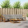 vidaXL Set di divani da esterno 5 pcs Grigio Naturale e Chiaro