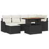vidaXL Set Divano da Giardino 7 pz Nero e crema