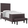vidaXL Letto a molle con testiera Marrone Scuro 80 x 200 cm Tessuto