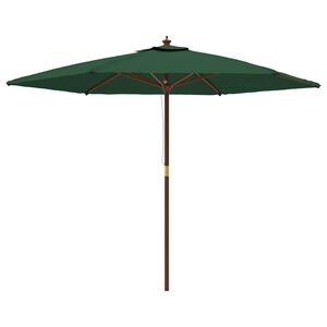 vidaXL Ombrellone da Giardino con Palo in Legno Verde 299x240 cm