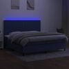 vidaXL Letto a Molle Materasso e LED Blu 200x200cm in Tessuto