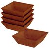 vidaXL Vaso da giardino 5 pcs Ruggine 50 x 50 x 15 cm