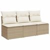 vidaXL Divano da Giardino con Cuscini a 3 Posti Beige in Polyrattan