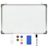 vidaXL Lavagna Magnetica Bianca Cancellabile a Secco 50x35 cm Acciaio