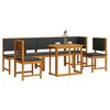 vidaXL Set Bistro da Giardino 6 pcs Marrone legno massello di acacia