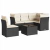 vidaXL Set Divano da Giardino 6 pz con Cuscini Nero in Polyrattan