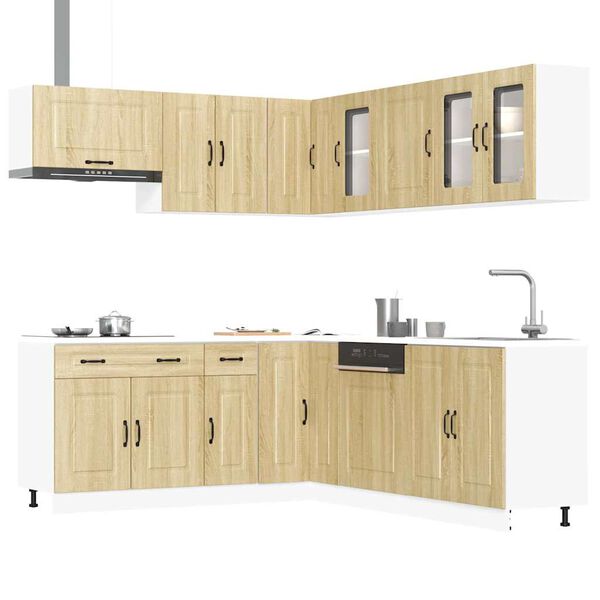 vidaXL Set Mobili da Cucina 11 pz Kalmar Rovere Sonoma in Truciolato
