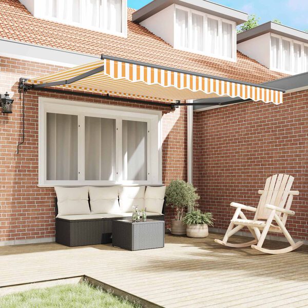 vidaXL Tenda Retrattile Giallo e Bianco 300 x 250 cm