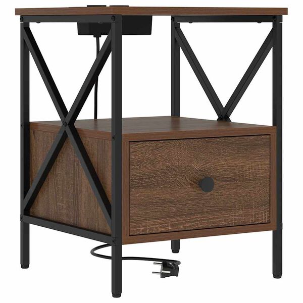 vidaXL Armadio da Notte Rovere Marrone 41,5 x 40,5 x 55 cm