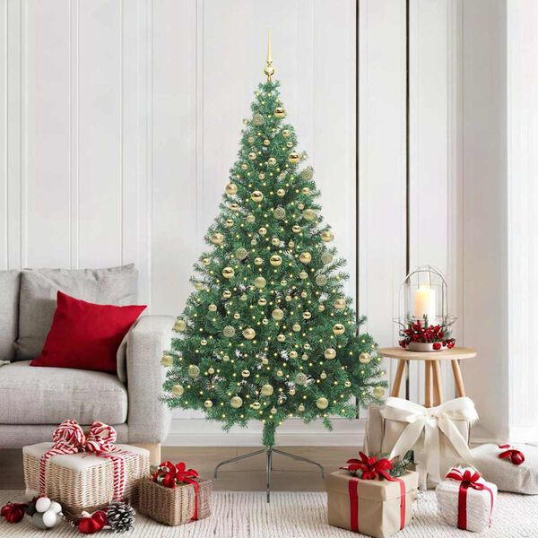 vidaXL Albero di Natale artificiale con luci integrate Verde 180 cm