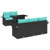 vidaXL Set Divano da Giardino con cuscino 6 pcs Nero polyrattan