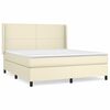 vidaXL Giroletto a Molle con Materasso Crema 160x200 cm in Similpelle