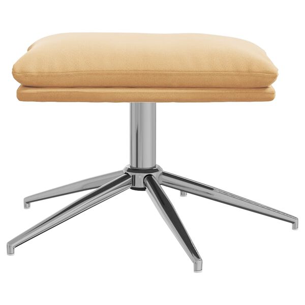 vidaXL Poggiapiedi Crema 60x60x35 cm in Microfibra