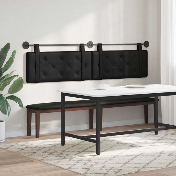 vidaXL Testata appesa Nero 210 x 55 x 5 cm Pelle Sintetica
