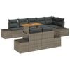 vidaXL Set Divano da Giardino 9 pz Grigio Poly Rattan