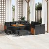 vidaXL Set Divano da Giardino con cuscino 17 pcs Nero polyrattan