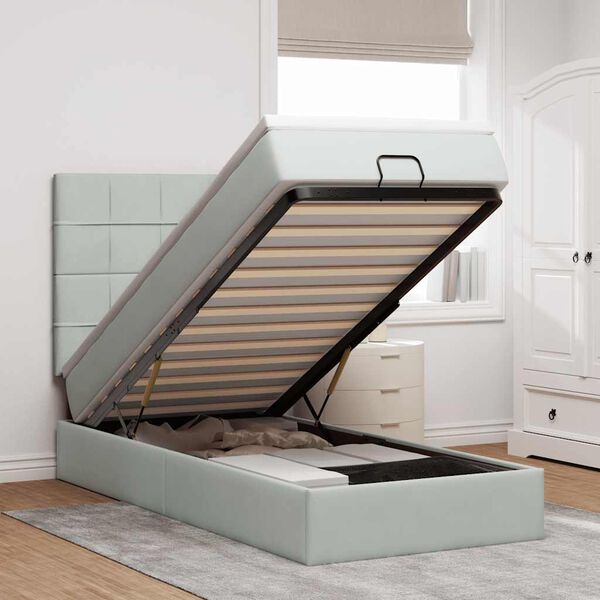 vidaXL Struttura Letto Pouf con Materassi 90x190 cm in Velluto