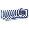 vidaXL Cuscino da Esterno 3 pcs Blu e Bianco 103 x 58 x 10 cm Tessuto