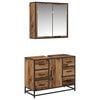 vidaXL Set di mobili per il bagno con cassetto 2 pcs Legno vecchio