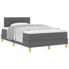 vidaXL Letto a molle con cuscino Grigio scuro 120 x 200 cm Tessuto