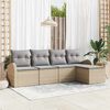vidaXL Set di divani 5 pcs Beige e Grigio Chiaro polyrattan