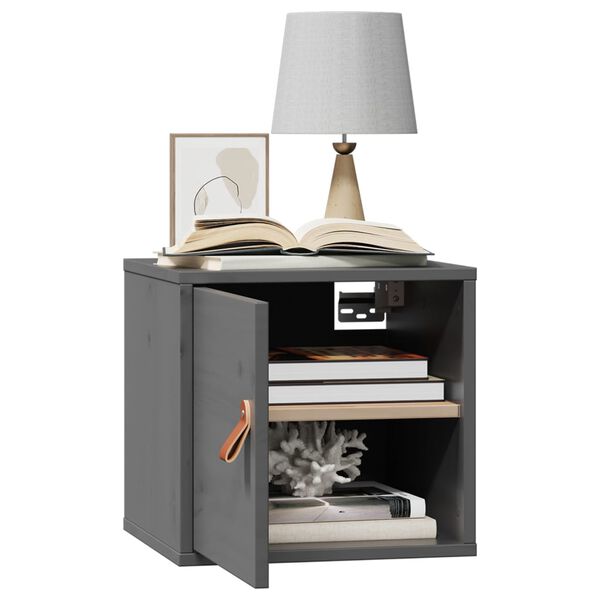 vidaXL Pensili 2pz Grigi 31,5x30x30 cm in Legno Massello di Pino